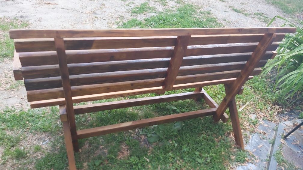 Zestaw ogrodowy lakierowane (ławki, stół,krzesła)