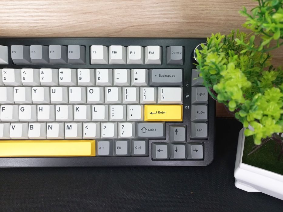 НОВА Клавіатура Ajazz Ak820 Max | Hot Swap | Grey - Yellow