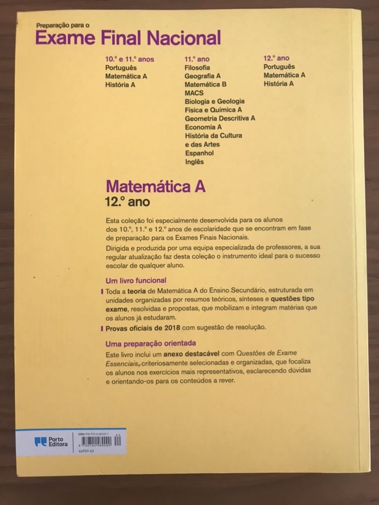 Livro Preparação para o Exame Final de Matemática A - 12º Ano