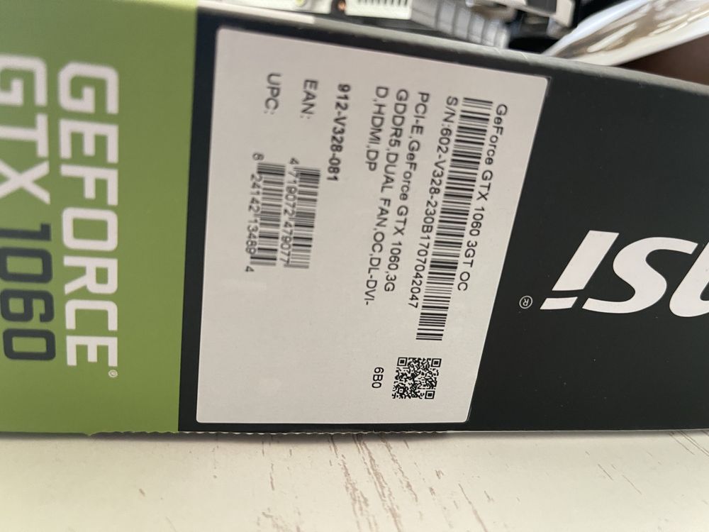 Відеокарта MSI GTX 1060 3gb