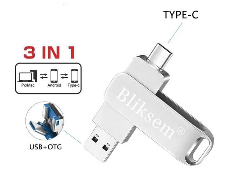 Флешка 3 в 1 Flash USB micro usb OTG 64 ГБ