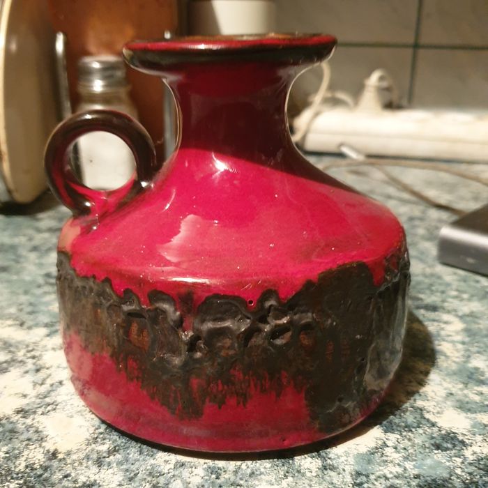 Klinker 1970s vase from Siershahner Feinsteinzeug / Mogendorf - German