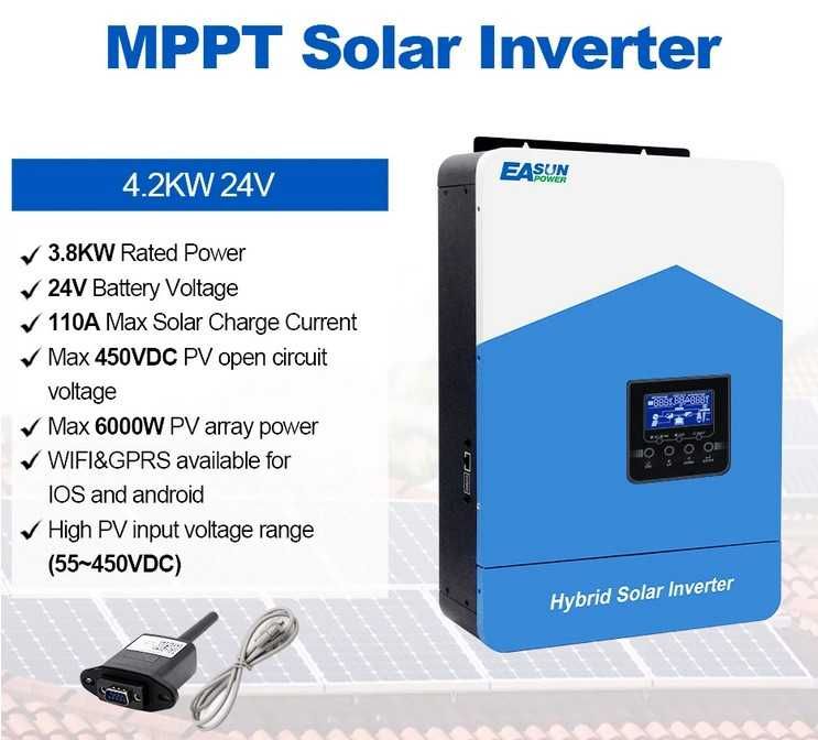 Inversor Híbrido Solar 2.2Kw 12V/ 3.2Kw 24V/ 4.2Kw 24V/ 7Kw 48V MPPT