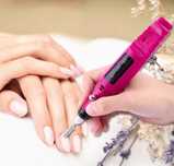 FREZARKA DO PAZNOKCI manicure pedicure hybrydy różowa ZESTAW FREZÓW