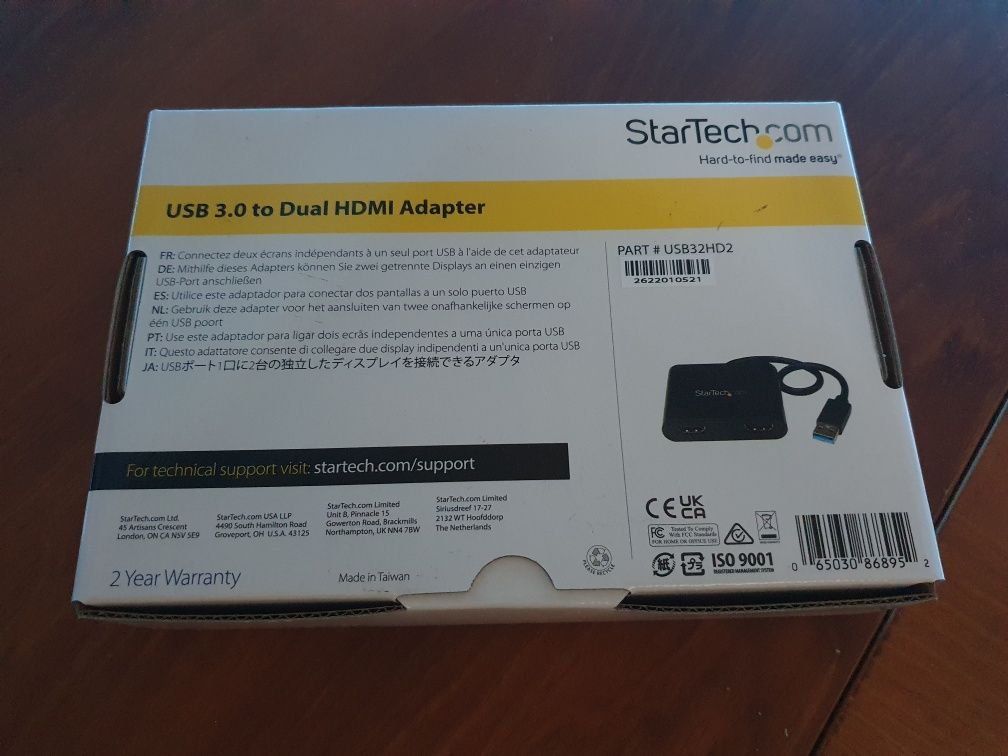 Adaptador USB 3.0 para DUAL HDMI (1080p e 4K)