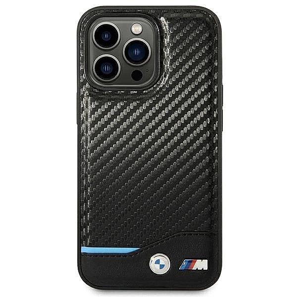 Etui BMW Leather Carbon na iPhone 14 Pro - czarne