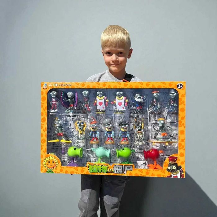 Величезний дитячий набір фігурок рослини проти Зомбі у великій коробці