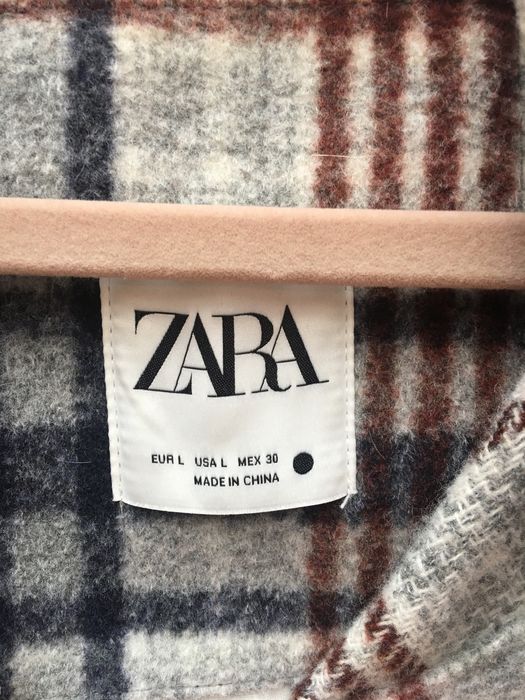 Płaszcz w kratę Zara L/XL