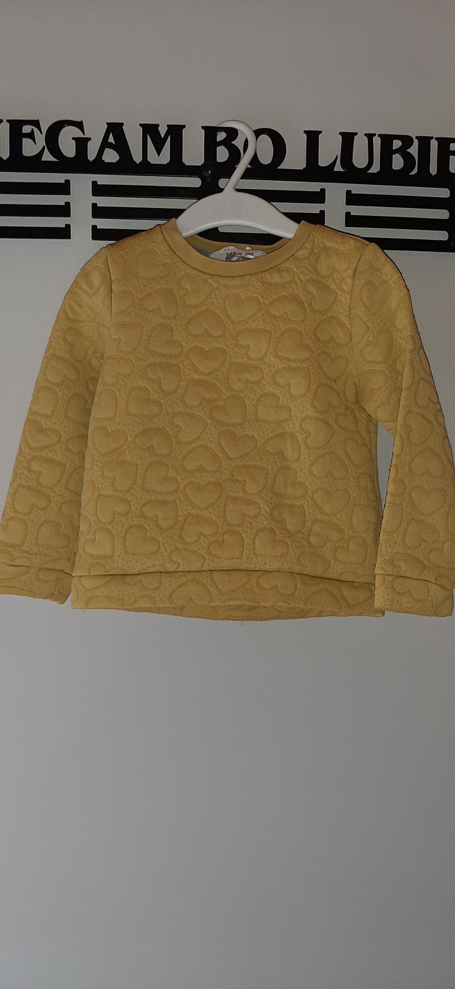 Bluza w pikowane serca musztardowa H &M r. 98/104