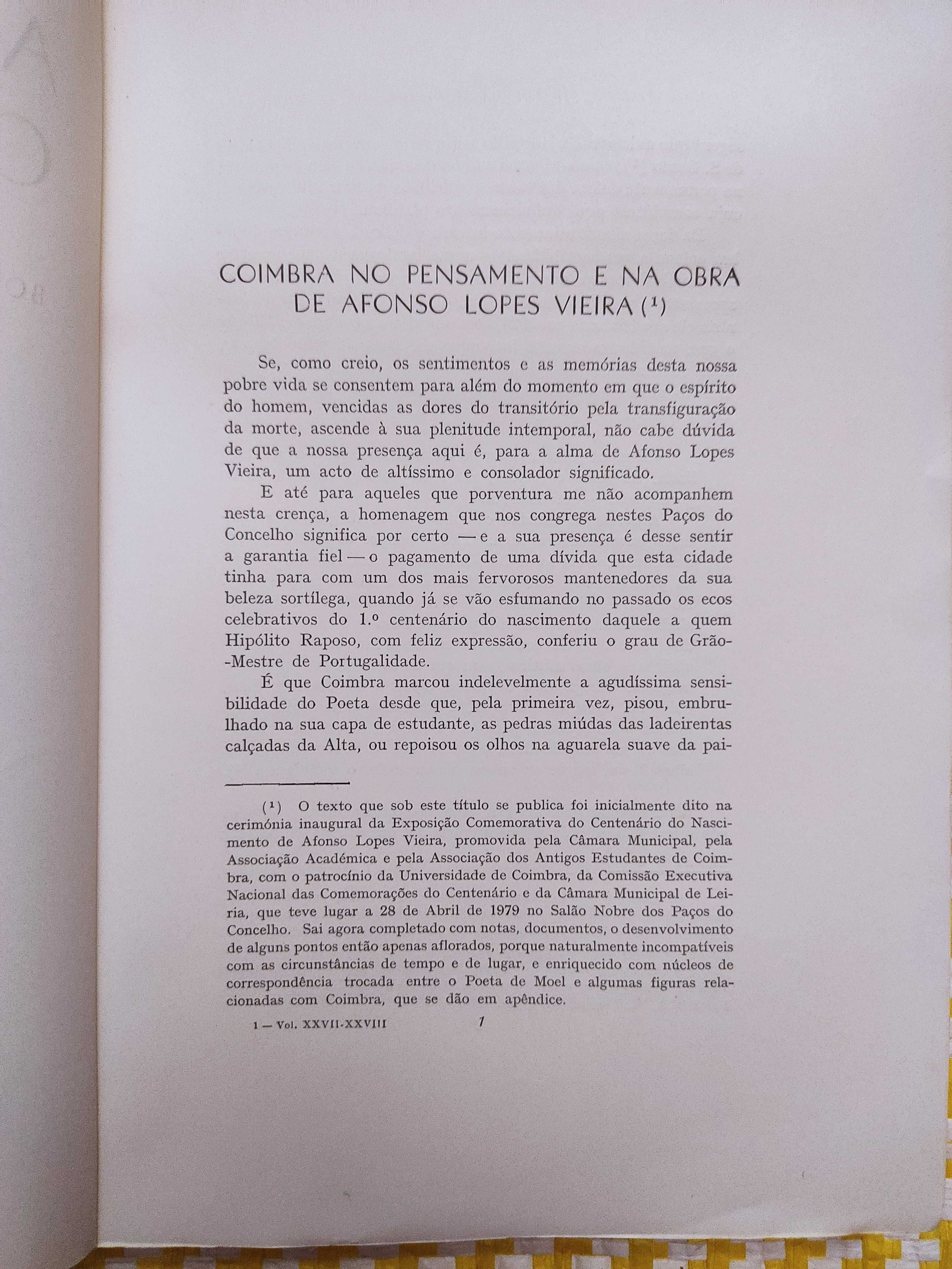 ARQUIVO COIMBRÃO  - Vol  XXVII - XXVIII
Bol Bibli Munic
Coimbra - 1980