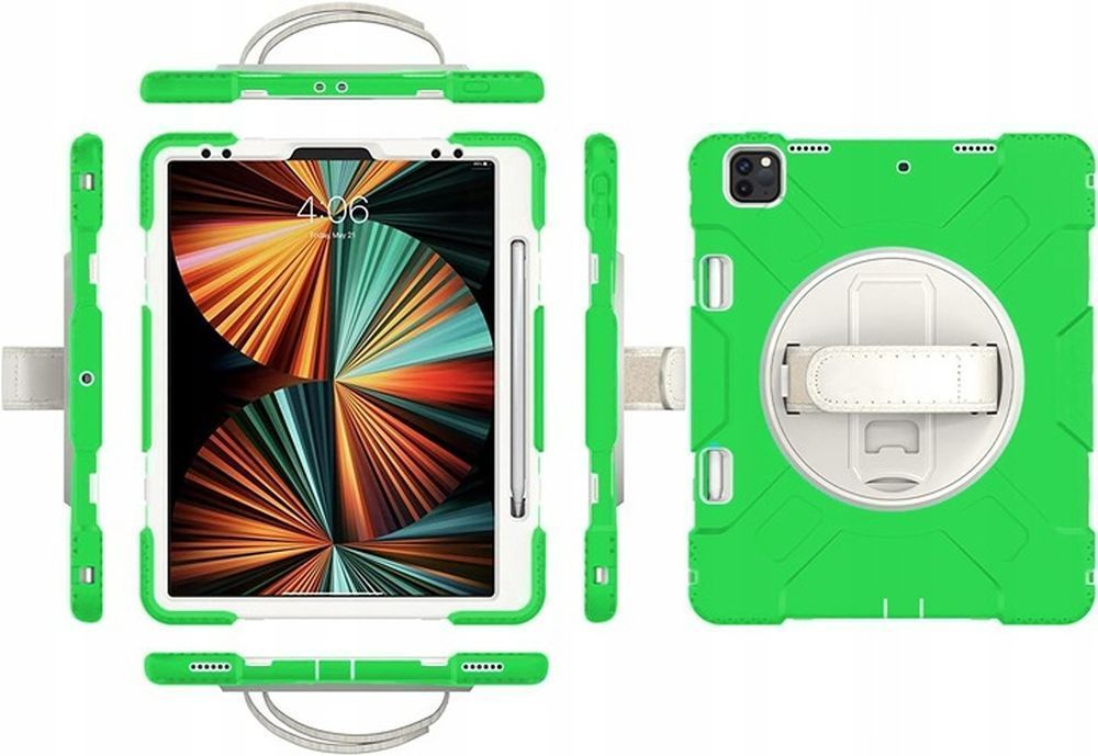 Etui do iPad Mini 6 8,3” z Podstawką i Paskiem na Ramię Zielone
