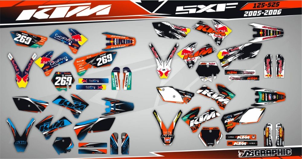 Наклейки KTM SX SXF EXC SMC SMR Кросс 50 65 85 125 250 300 350 450 690