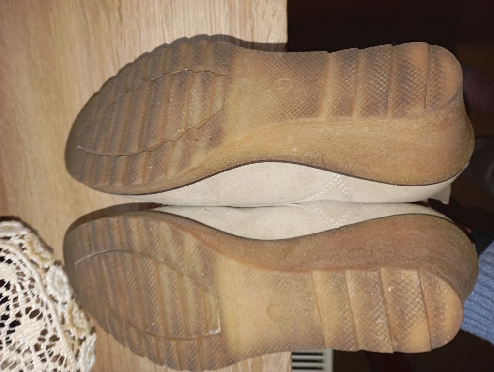 Botki damskie skóra zamszowa 37 dłu.wkl 24/25 cm