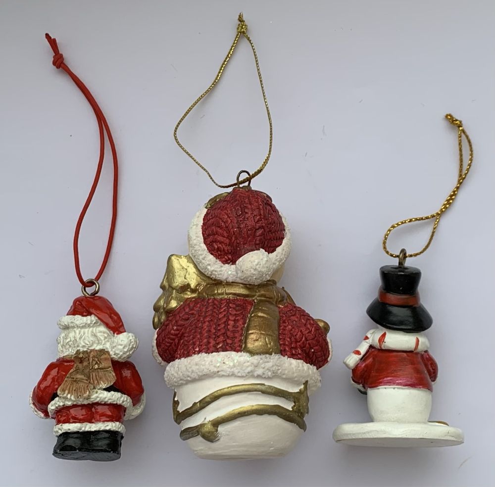 Игрушка керамика для декора, украшение на ёлку - Снеговик Мишка