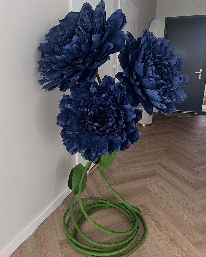 Peonie kwiaty giganty z krepiny niemieckiej 40/60/60cm zestaw urodziny