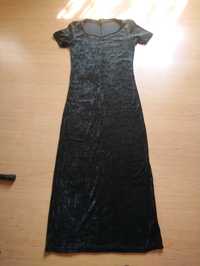 Długa sukienka welurowa S