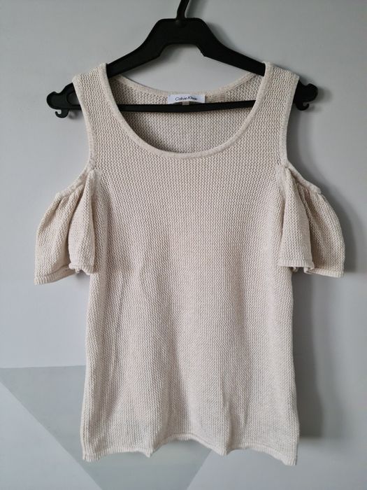 Koszulka bluzka z odkrytymi ramionami Calvin Klein