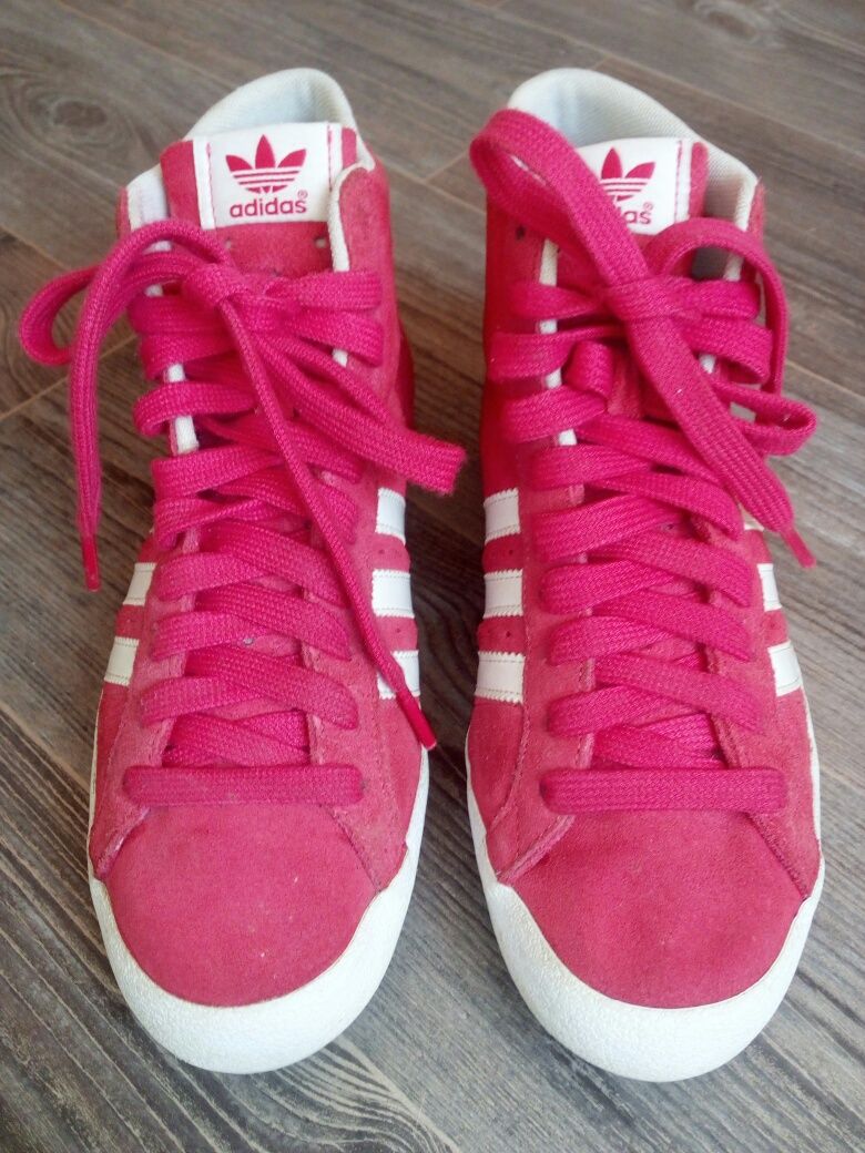 Замшевые кроссовки Adidas Basket Profi, женские, розовые, 23 см, 37 р