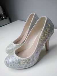 Buty Swarovski 36 skora cyrkonie