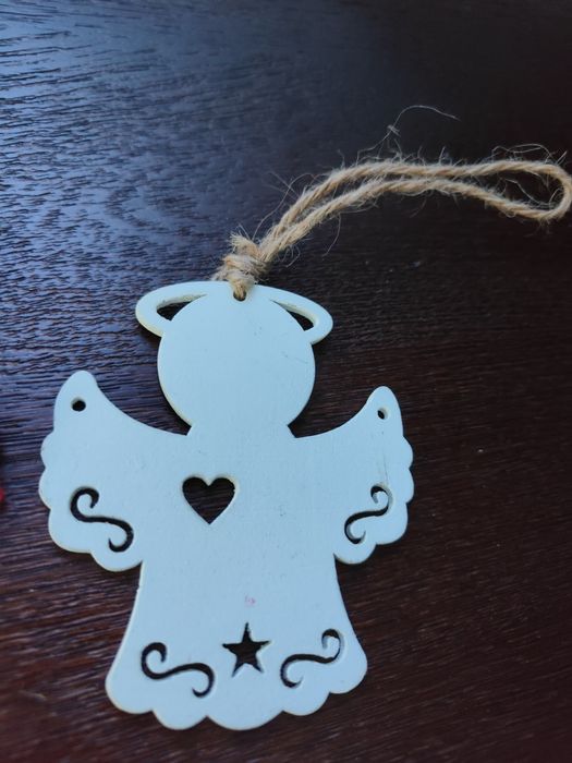 Drewniane Zawieszki na choinkę aniołki