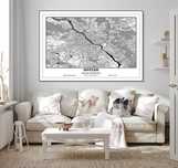 Plakat Mapa na ścianę - czarno-biała - MIASTA ŚWIATA - własne projekty