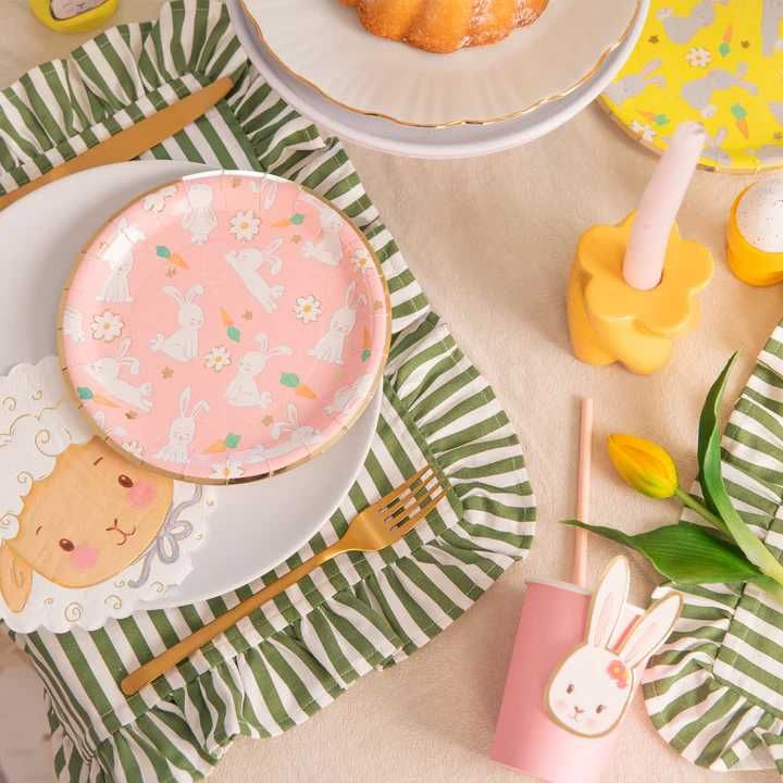 Talerzyki papierowe "ZAJĄCZKI" 18cm 1opak./6szt. Wielkanoc