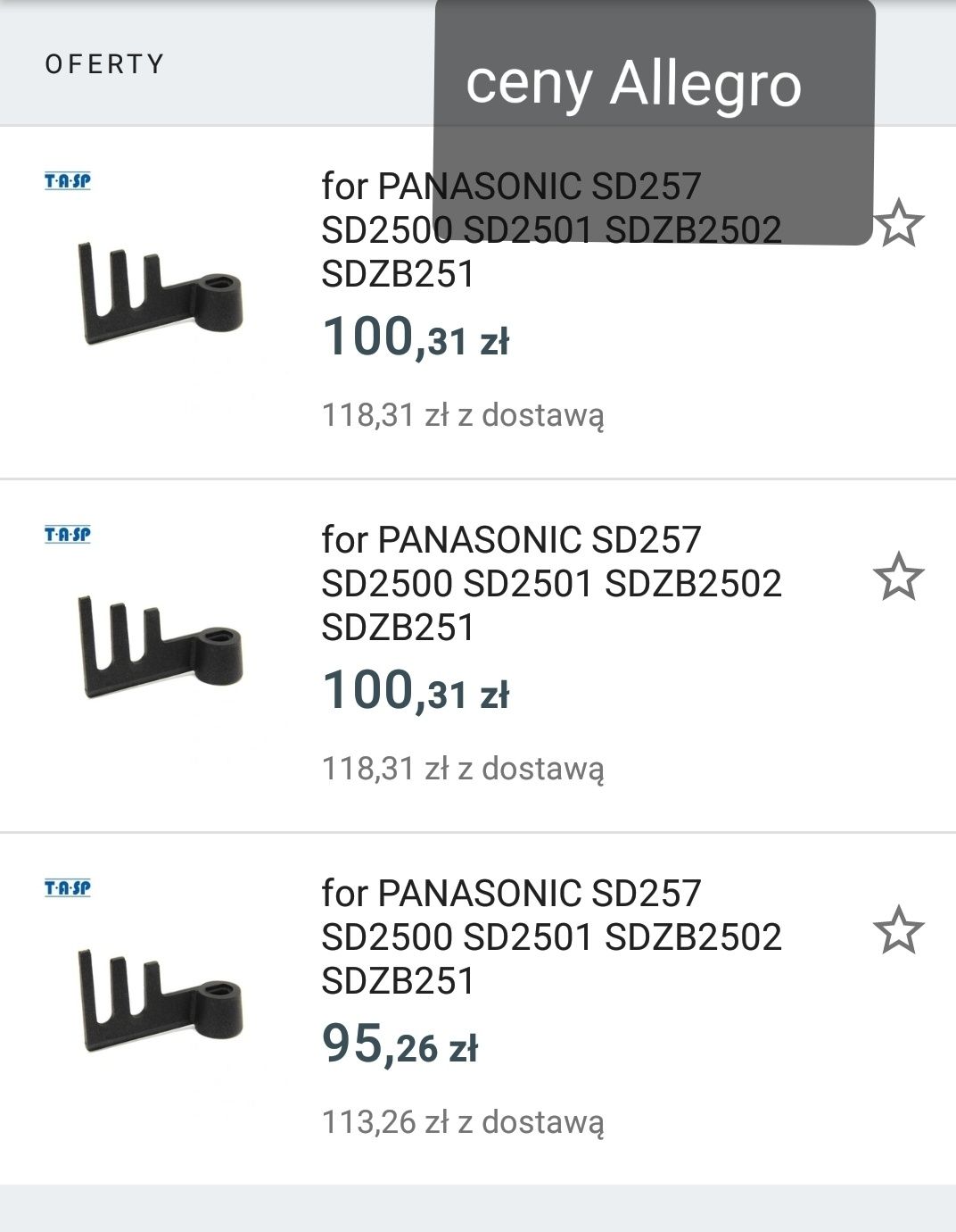 Nóż do chleba żytniego Panasonic SD-2501 i inne urządzenia