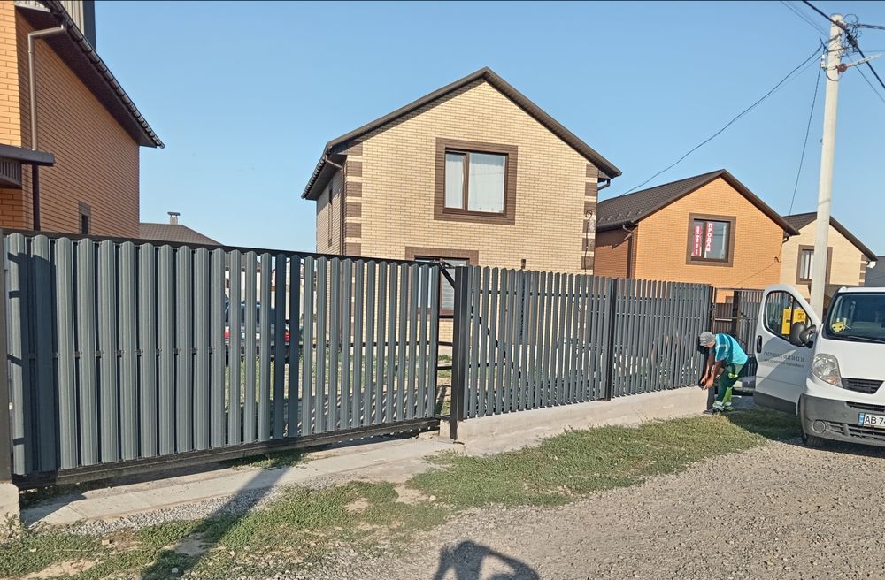 Забор під ключ, відкатні ворота, сходи, фундамент, тераса