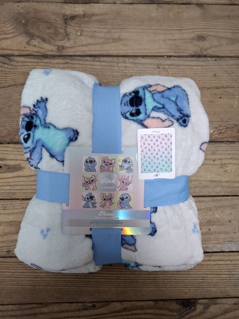 Koc Stitch, polarowy, ciepły, nowy, Primark