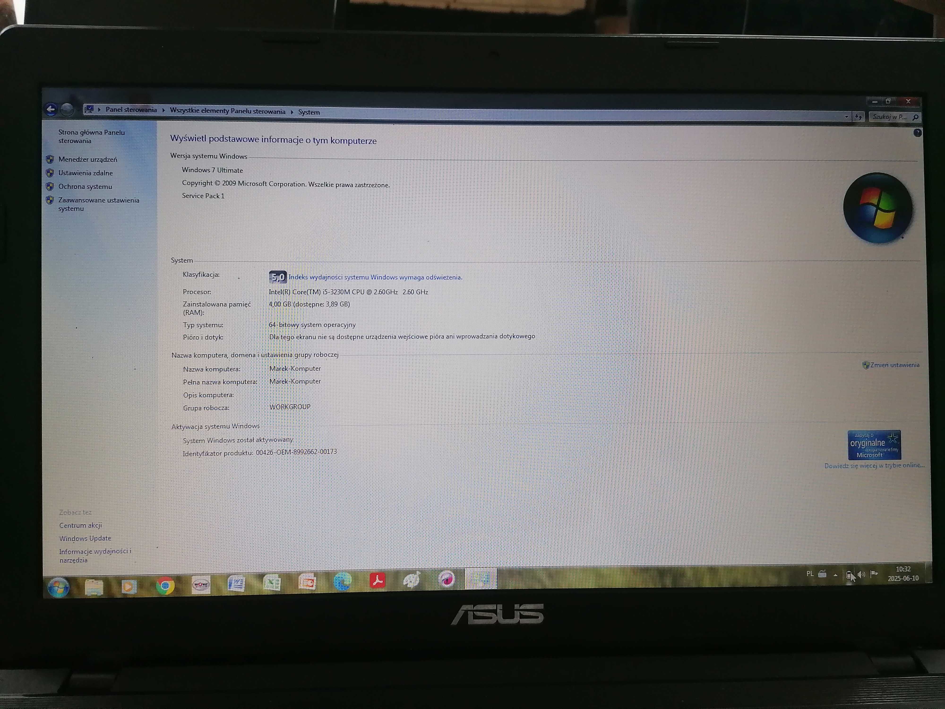 Asus X75A 17'' core i5
