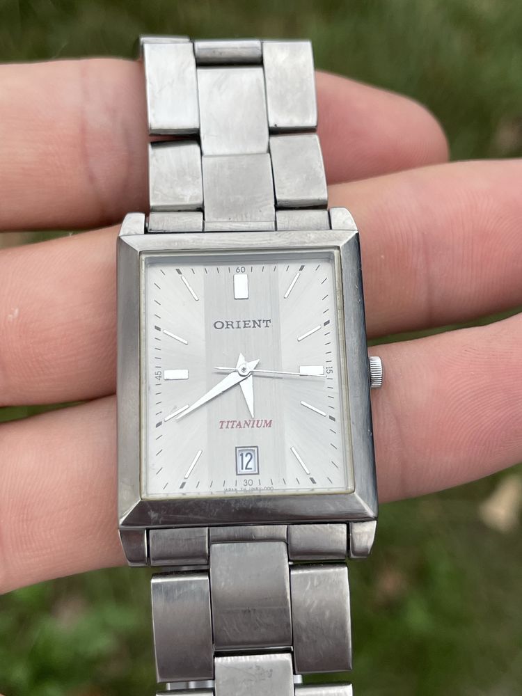 Титановий Orient Titanium Quartz чоловічий японський годинник