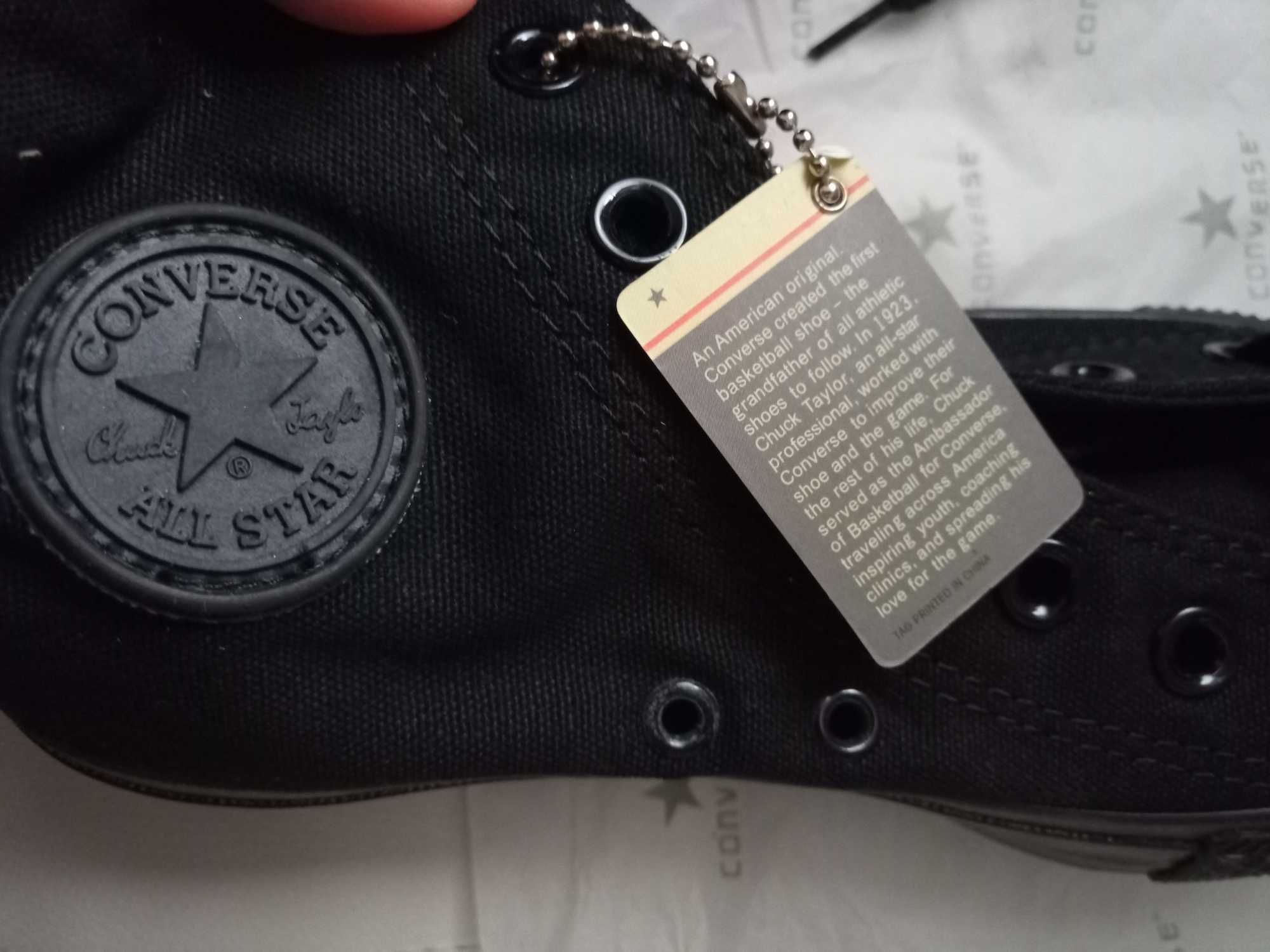 Wysokie trampki Converse Black mono 35 całe czarne Conversy