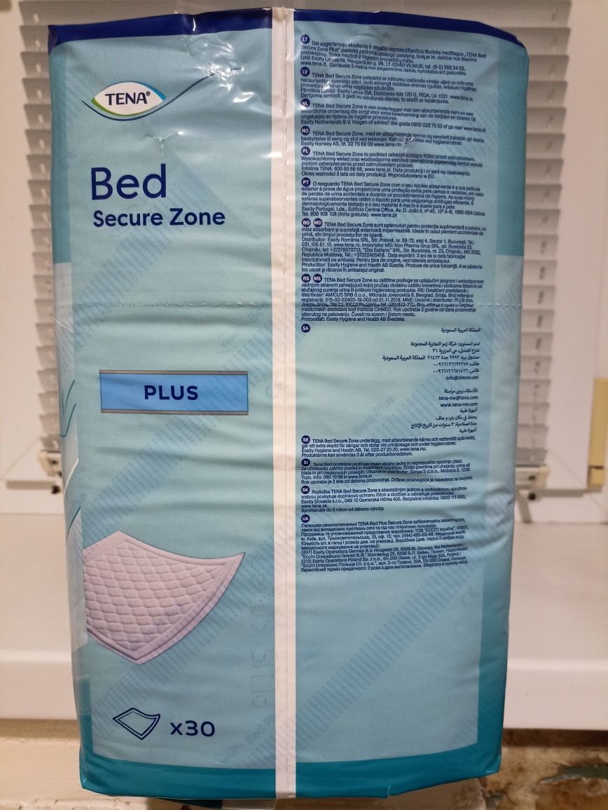 Пеленки (пелюшки) TENA Bed Secure Zone PLUS 60*90см 30шт.