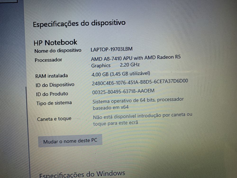 Portátil HP + Carregador original - urgência em vender