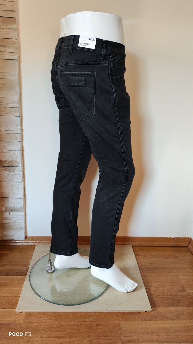 Wrangler Larston Like a Champ czarne męskie jeanscrozm 34/32 jak 35/32