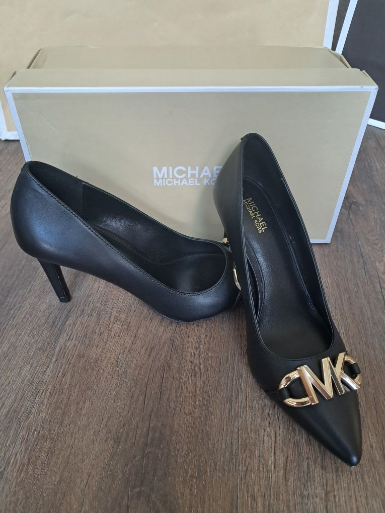 Michael Kors szpilki czółenka na obcasie izzy flex pump leather skórza