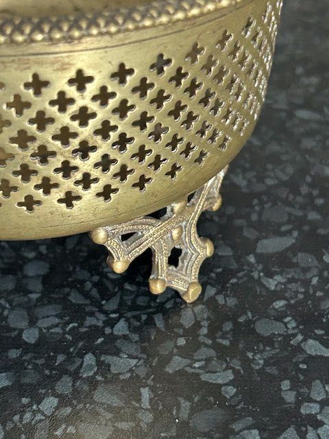Metalowy koszyczek mosiądz, mosiężny koszyczek stary antyk