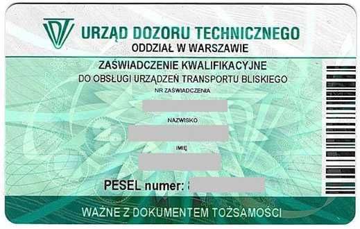 Konserwator Przeglądy Badania UDT wózki podesty żurawie suwnice