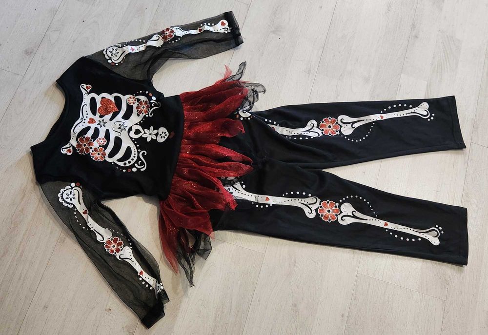strój wampirzyca wampirka kościotrup szkieletor halloween 460