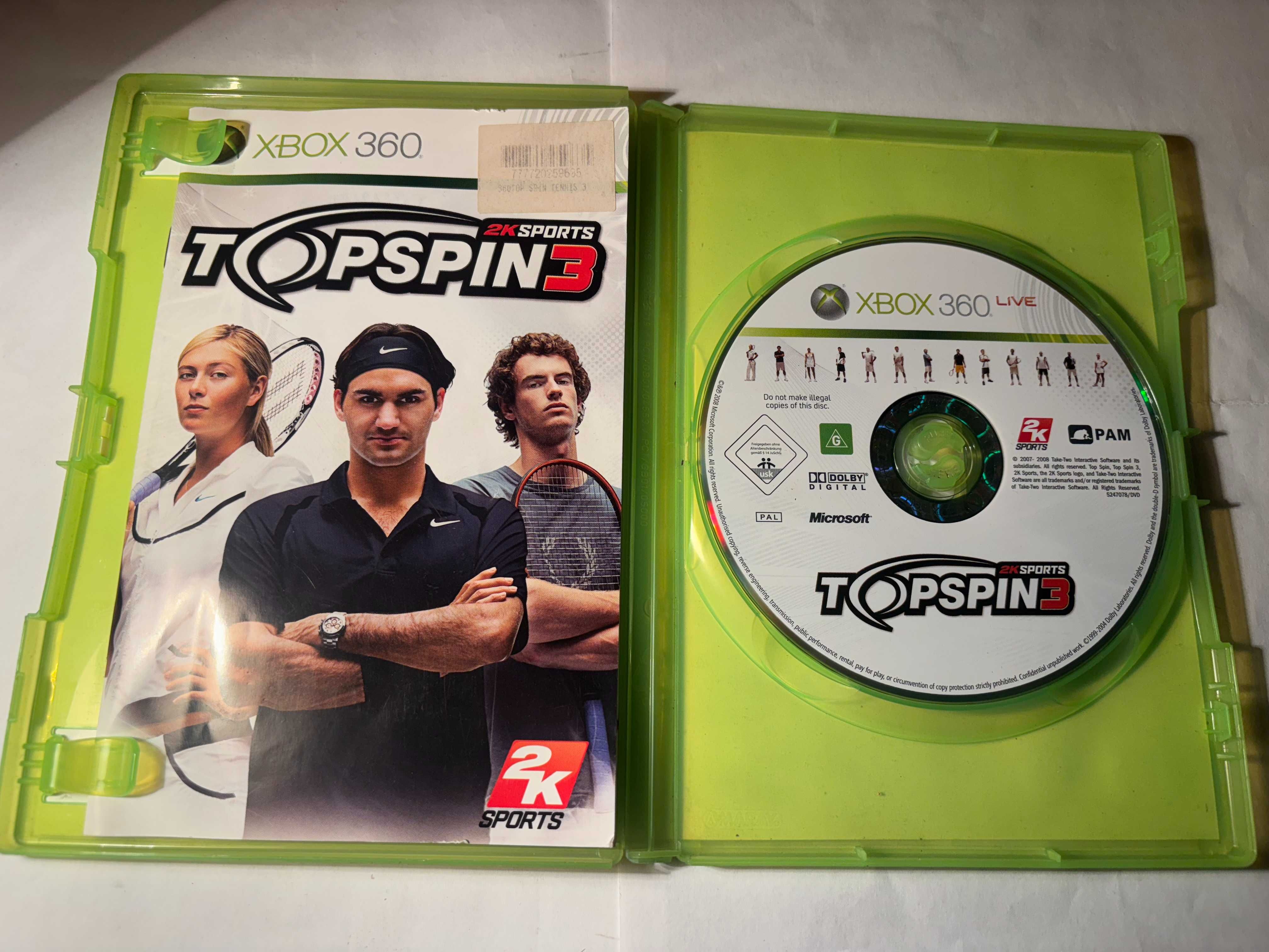Gra Topspin 3 Xbox 360 + gratis