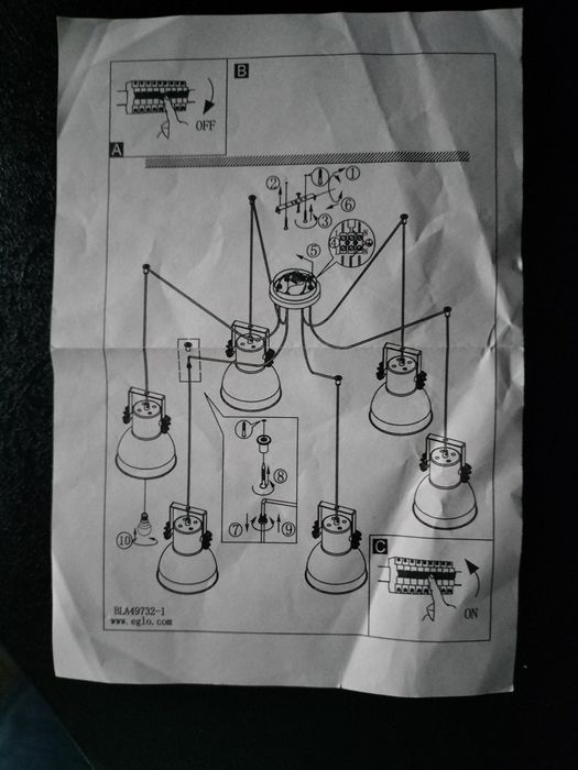 Lampa sześcioramienna