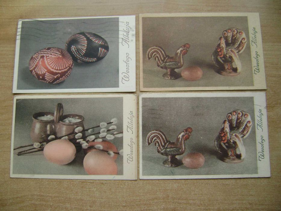 Starocie z PRL Stare pocztówki polskie wielkanocne Zestaw 31 sztuk