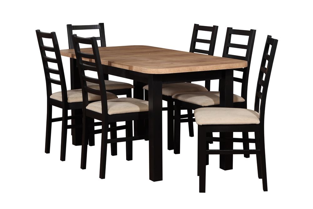 Zestaw kuchenny 6 krzesel i stol zaowalony