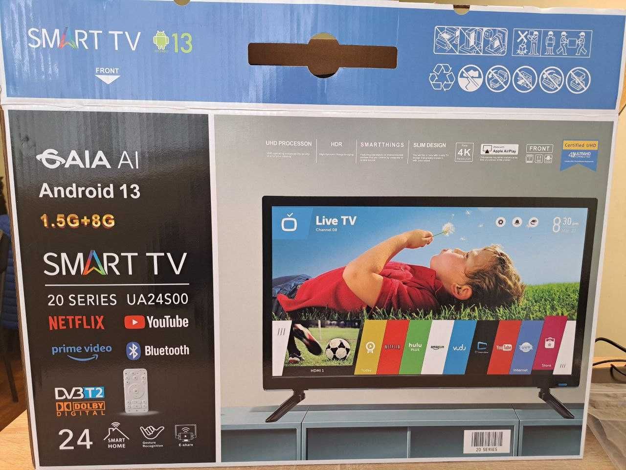 Телевизор 4К Самсунг 24 дюйма SMART TV Wi-Fi Андроид 13 IPS телевізор