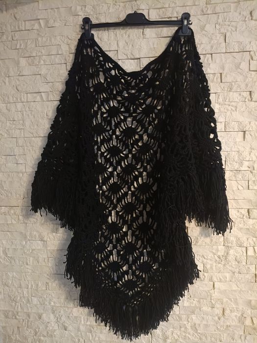 Handmade ręcznie robiona chust na szydełku stan nowy bez metki piękny