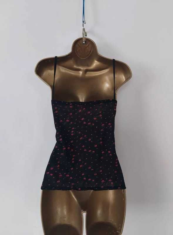 RED ROSE Vintage top z siateczki XL