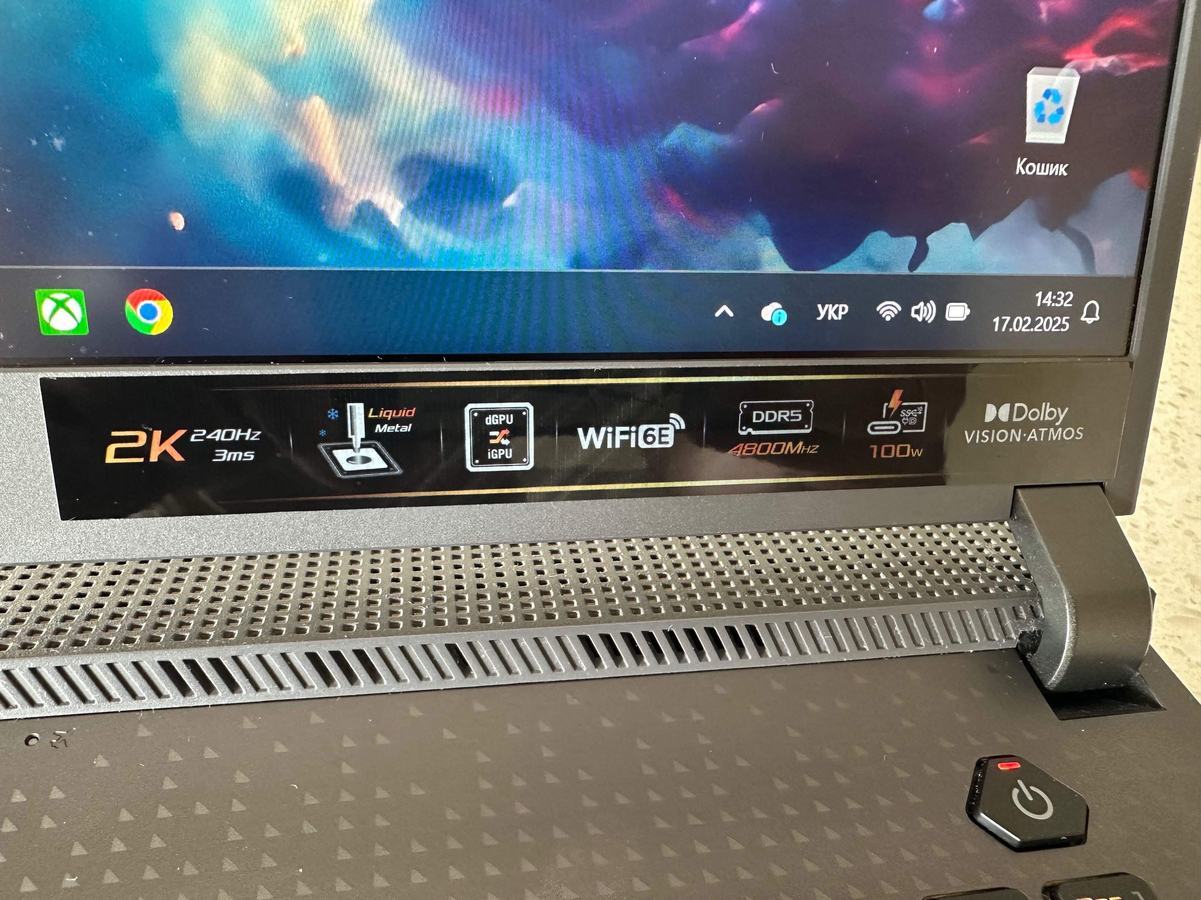 ASUS Rog G17 Razen 9 RTX 3060 17,3", 2560x1440