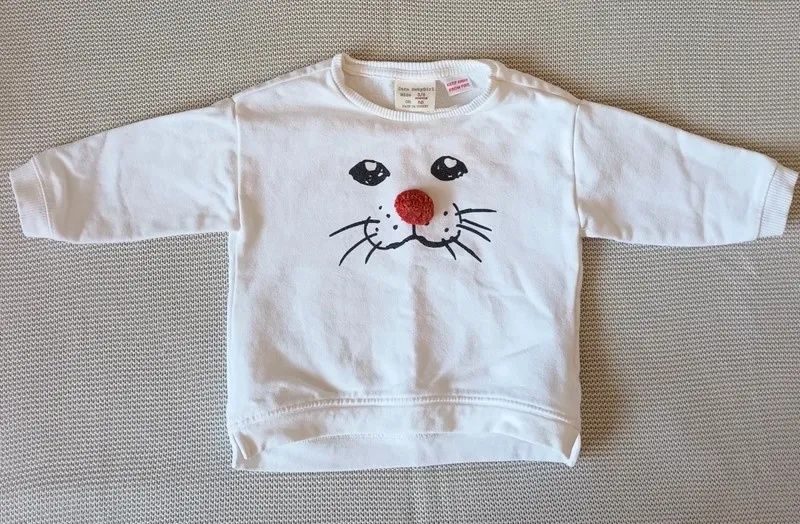 Zestaw: Bluza, bluzka dla dziewczynki Zara r. 68 i spodnie so cute r.