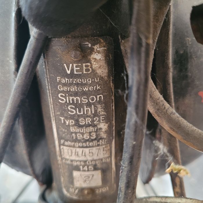 Simson Suhl Sr2, 1963, motorower