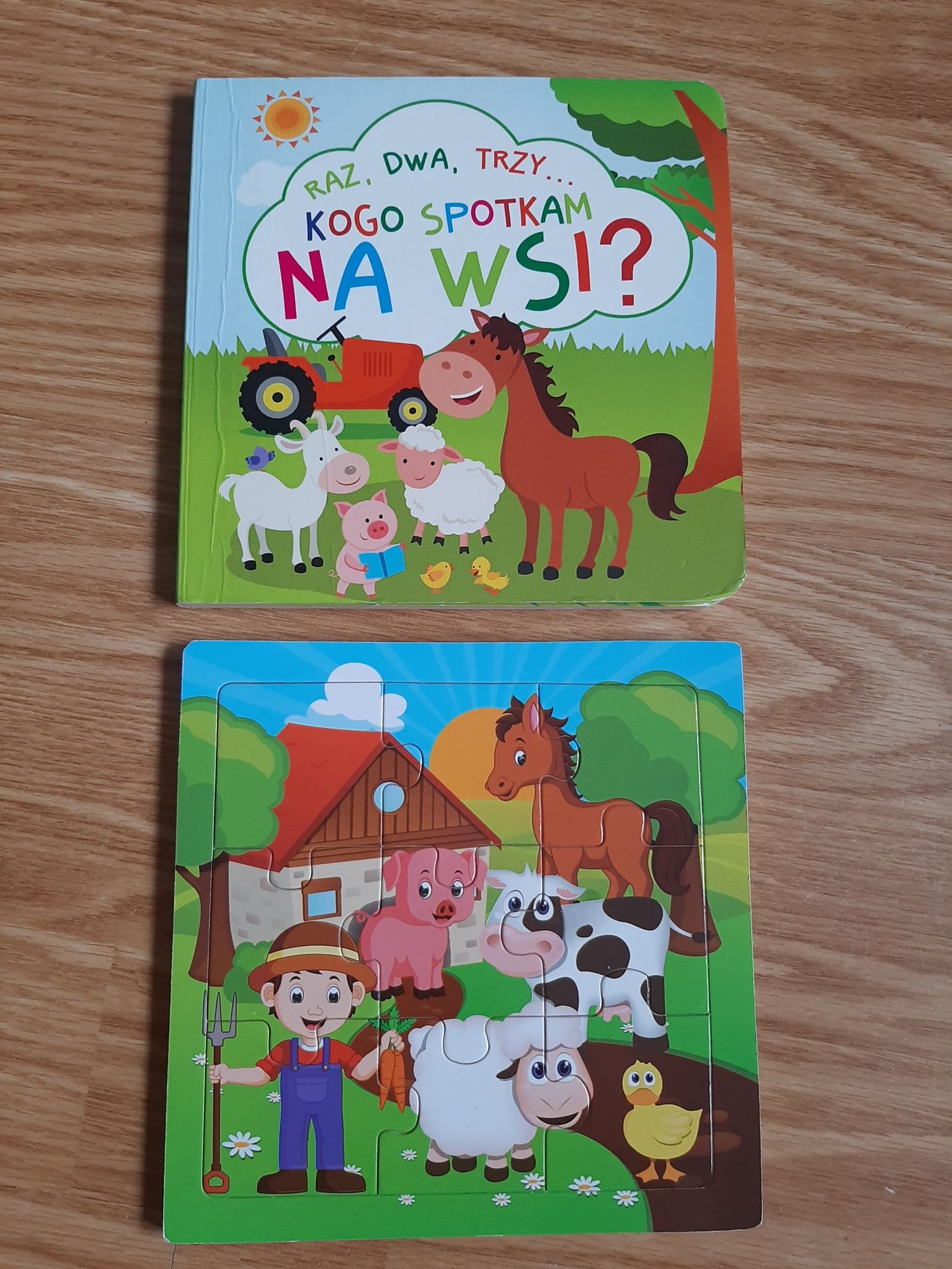 Książeczka i puzzle zwierzęta na wsi